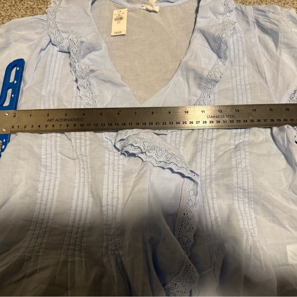 Aerie Short Sleeve Ruffle Blouse - Picture 6 of 7